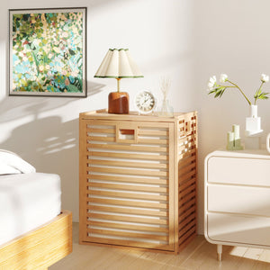 18 Gal Bamboo Tilt-out Laundry Hamper with Removable Fabric Bin-Natural view 6