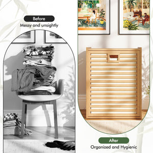 18 Gal Bamboo Tilt-out Laundry Hamper with Removable Fabric Bin-Natural view 9