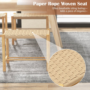18 Inch Dining Stool Set of 2-Natural view 6