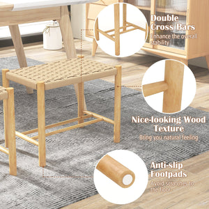 18 Inch Dining Stool Set of 2-Natural view 8