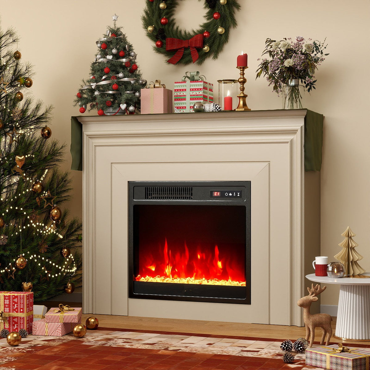 18 Inch Electric Fireplace Insert Fireplace Heater with Overheat Protection view 3