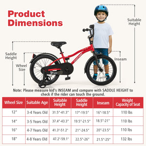 18 Inch Kids Bike Adjustable Bicycle with Reflectors and Bell for 4-8 Years Old view 4