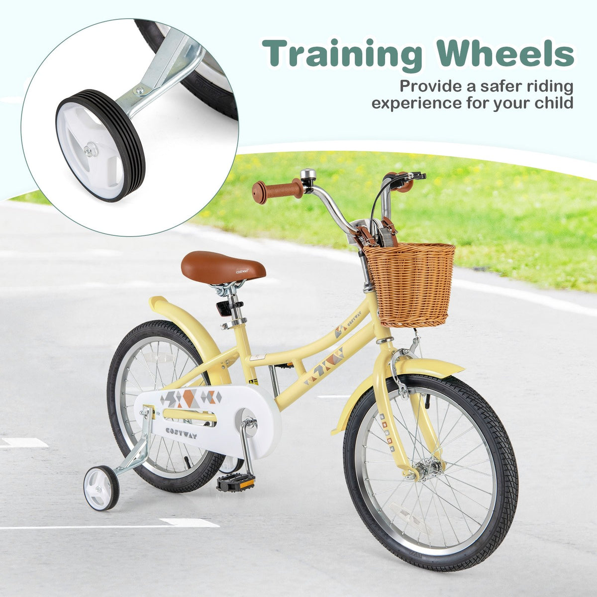 18 Inch Kids Bike Adjustable Bicycle with Reflectors and Bell for Children 4-8 Years Old-18 inches view 8