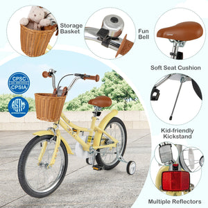 18 Inch Kids Bike Adjustable Bicycle with Reflectors and Bell for Children 4-8 Years Old-18 inches view 9