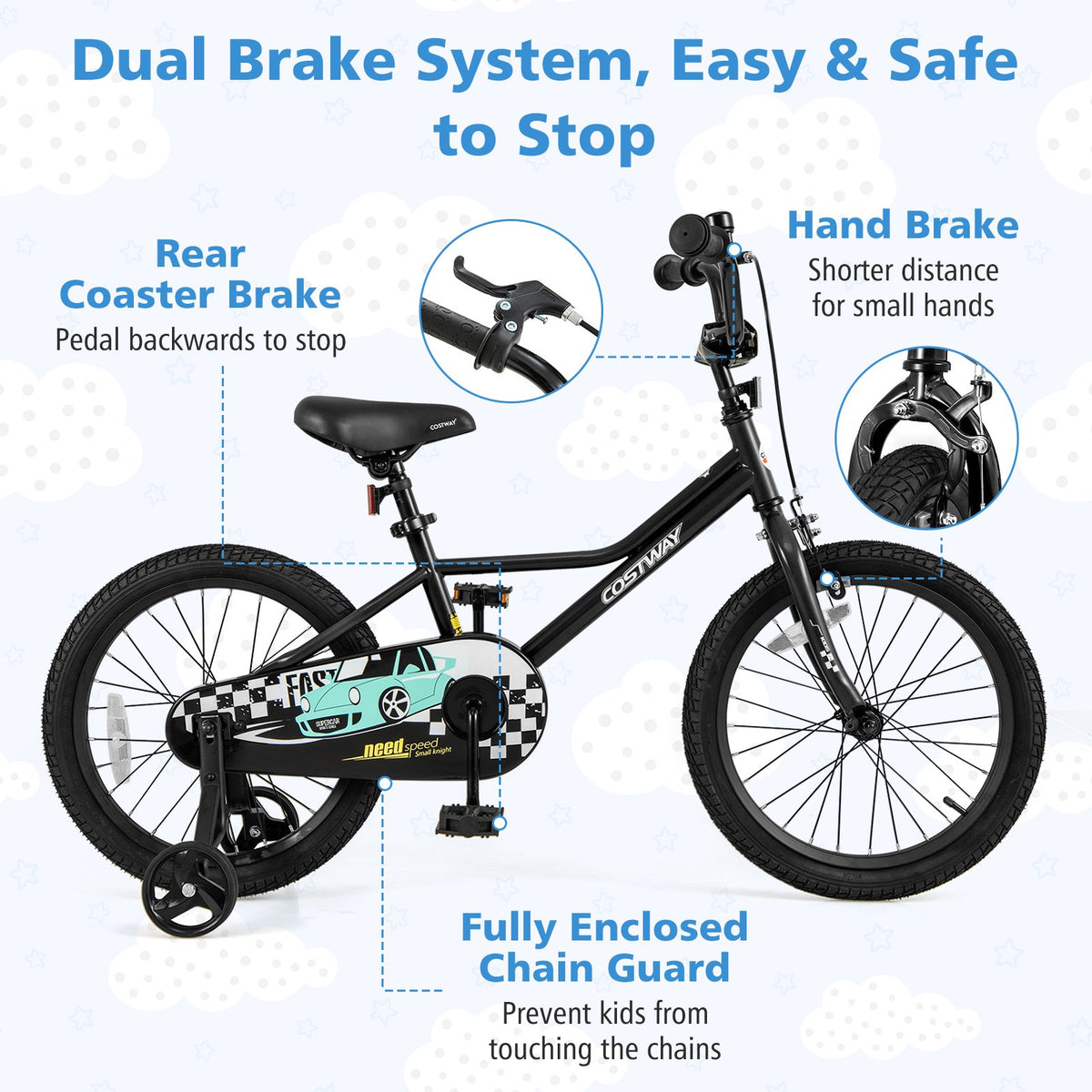 18 Inch Kids Bike Adjustable for 4-8 Years Old with Low-Step Frame view 5