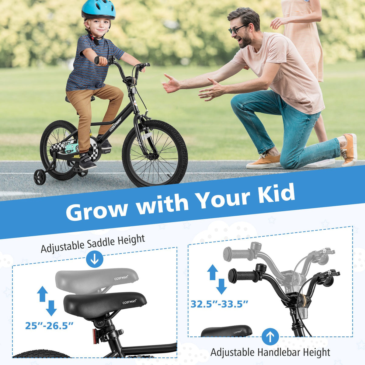 18 Inch Kids Bike Adjustable for 4-8 Years Old with Low-Step Frame view 7