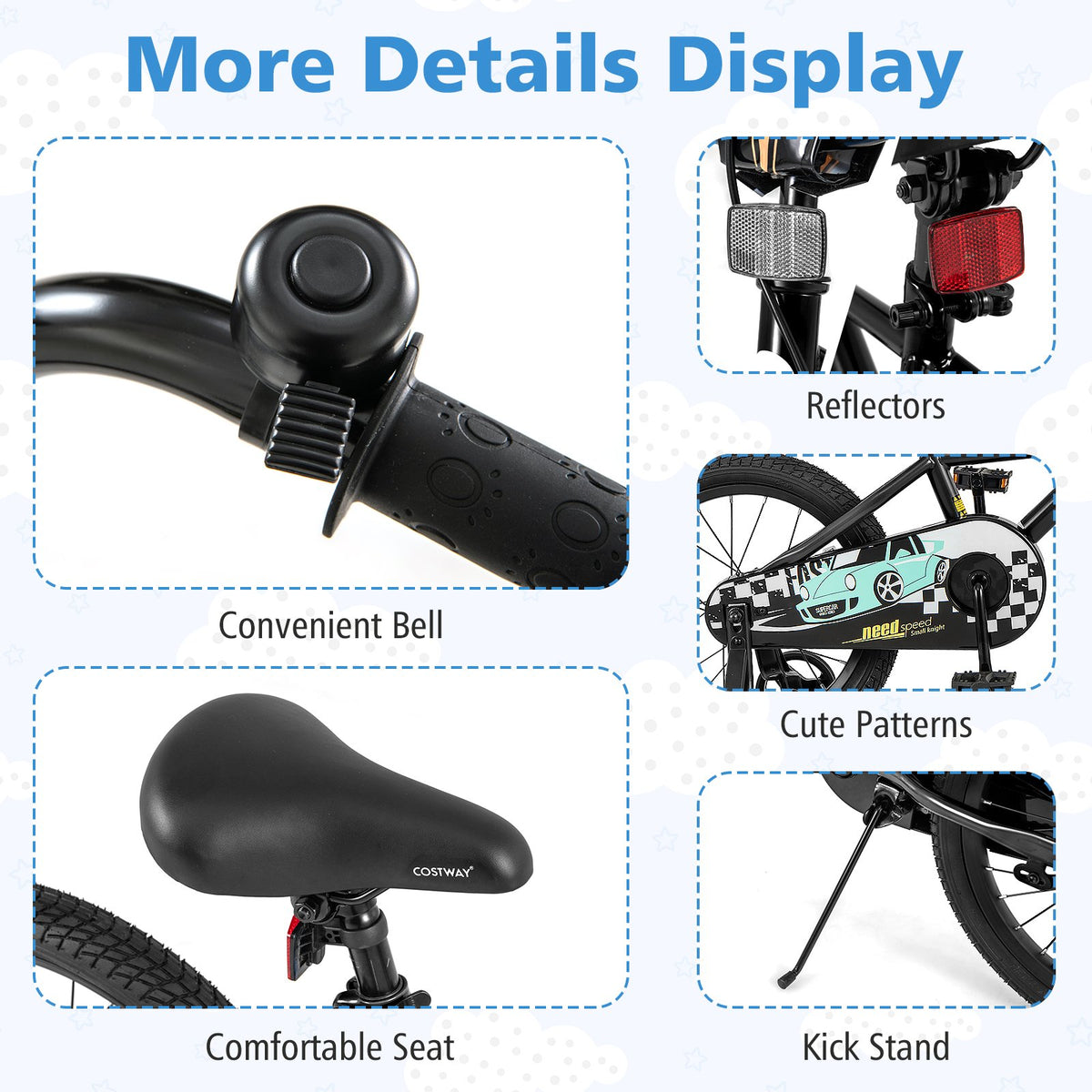 18 Inch Kids Bike Adjustable for 4-8 Years Old with Low-Step Frame view 9