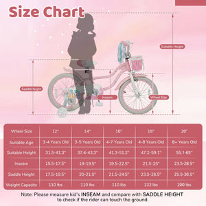 18-Inch Kids Bike Adjustable with Basket and Streamers Pink - Princess of the Sea Theme view 3