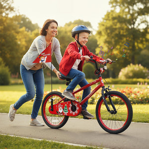18 Inch Kids Bike Adjustable with Christmas Music & Flag for Aged 4-8 Years Old view 2