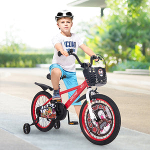 18 Inch Kids Bike Adjustable with Storage Basket and Double Brake for 4-8 Years Old-18 inches view 2