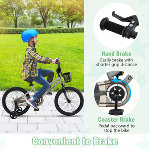 18 Inch Kids Bike Adjustable with Transparent Chain Cover for 4-8 Years Old view 6