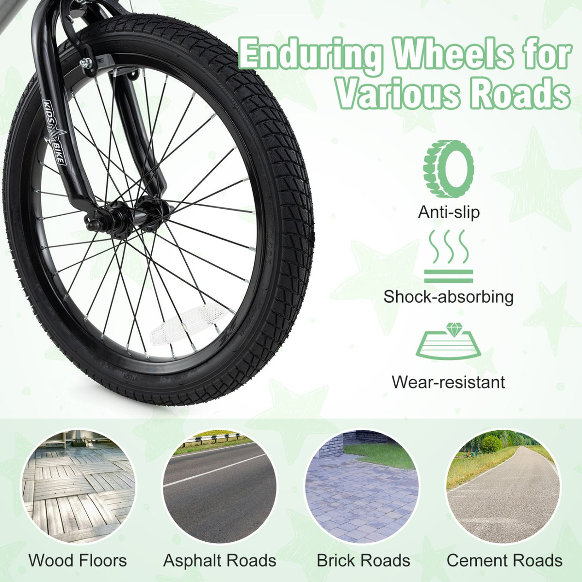 18 Inch Kids Bike Adjustable with Transparent Chain Cover for 4-8 Years Old view 7