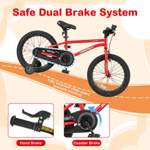 18-Inch Kids Bike Ages 3-8 with Handbrake and Coaster Brake and Bell Ring-18 inches view 5