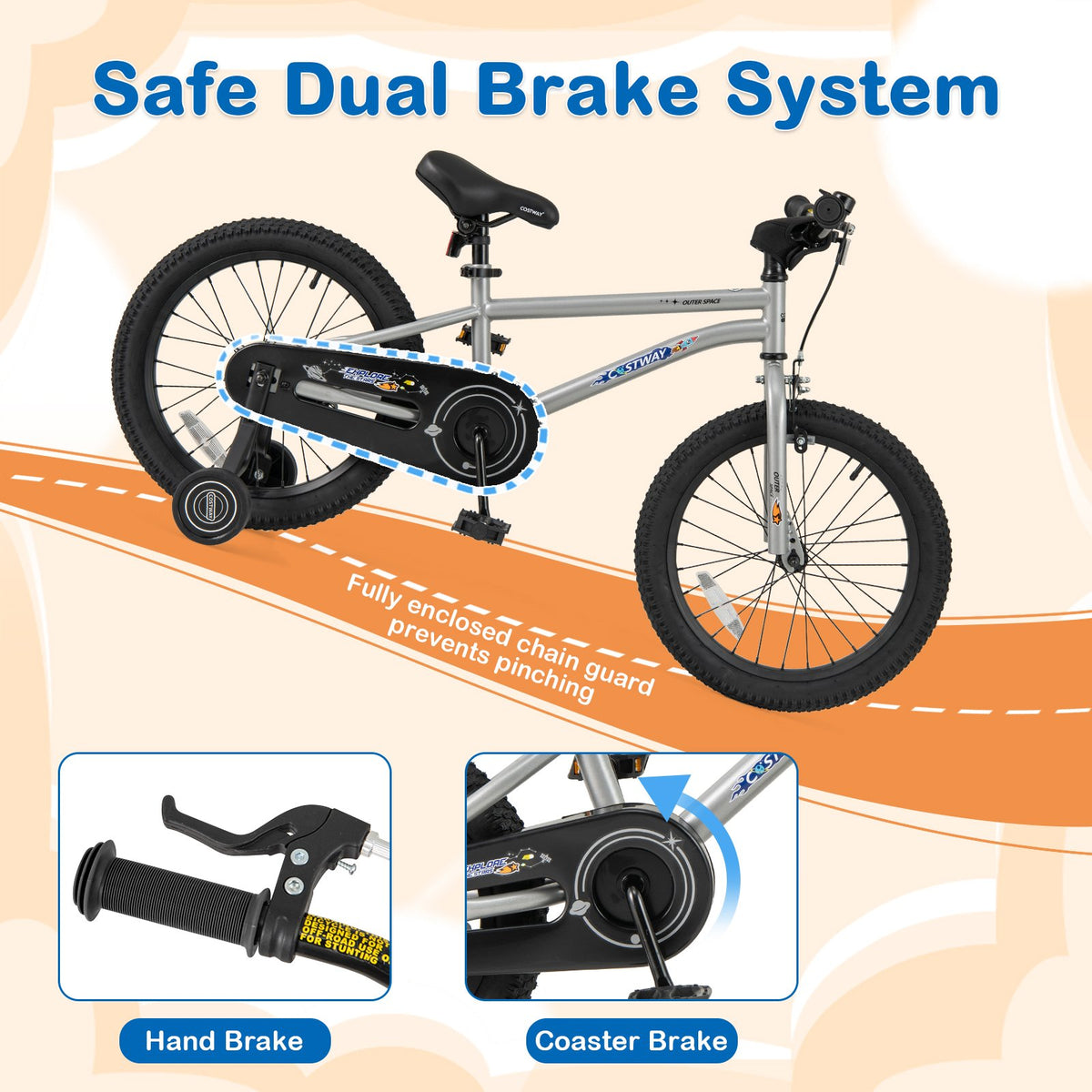 18-Inch Kids Bike Bicycle for Boys Girls 4-8 with High Carbon Steel Frame view 5