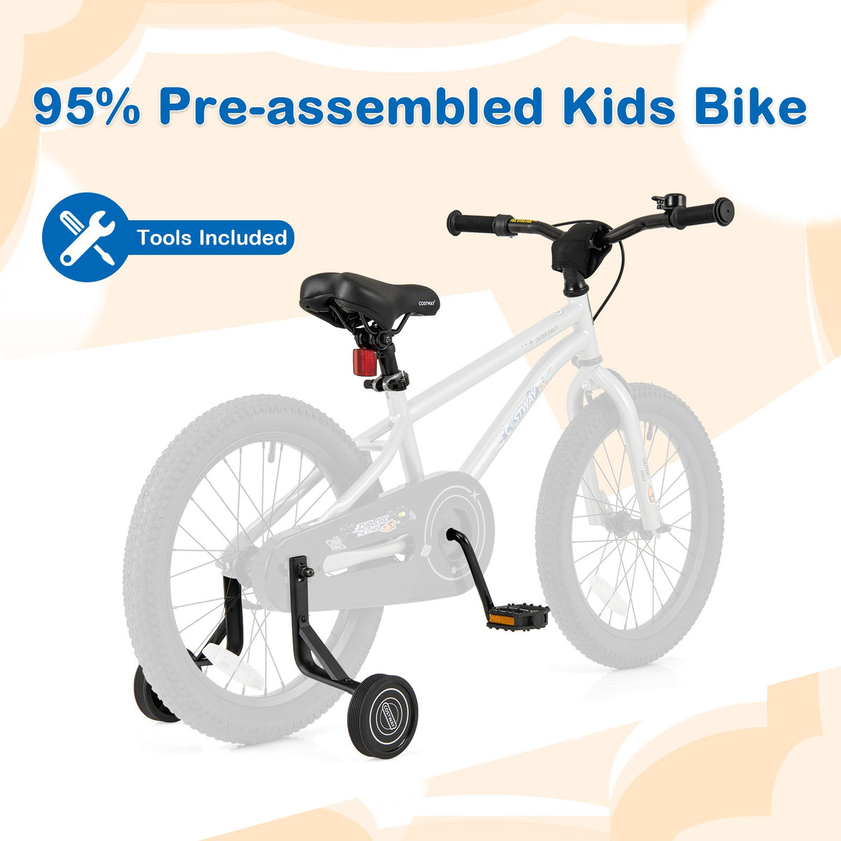 18-Inch Kids Bike Bicycle for Boys Girls 4-8 with High Carbon Steel Frame view 6