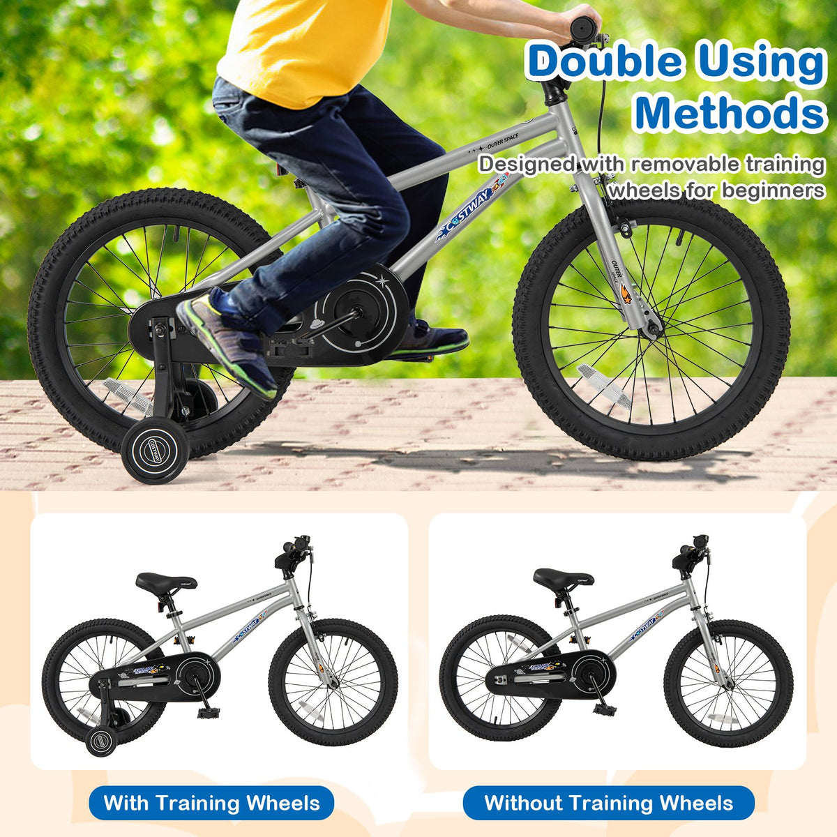 18-Inch Kids Bike Bicycle for Boys Girls 4-8 with High Carbon Steel Frame view 8