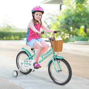 18 Inch Kids Bike Bicycle with Training Wheels and 2 Brake System Ages 4-8 Years Old-18 inches view 2