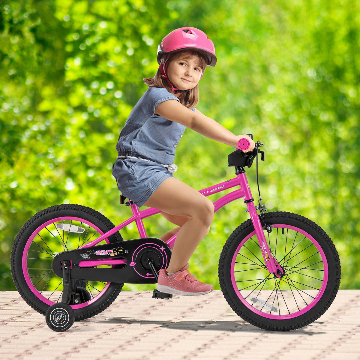 18 Inch Kids Bike for 4-8 Years Old Adjustable with Removable Training Wheels view 2