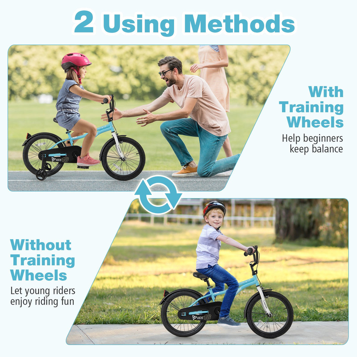 18-Inch Kids Bike for 4-8 Years Old Children Bicycle with Training Wheels view 7