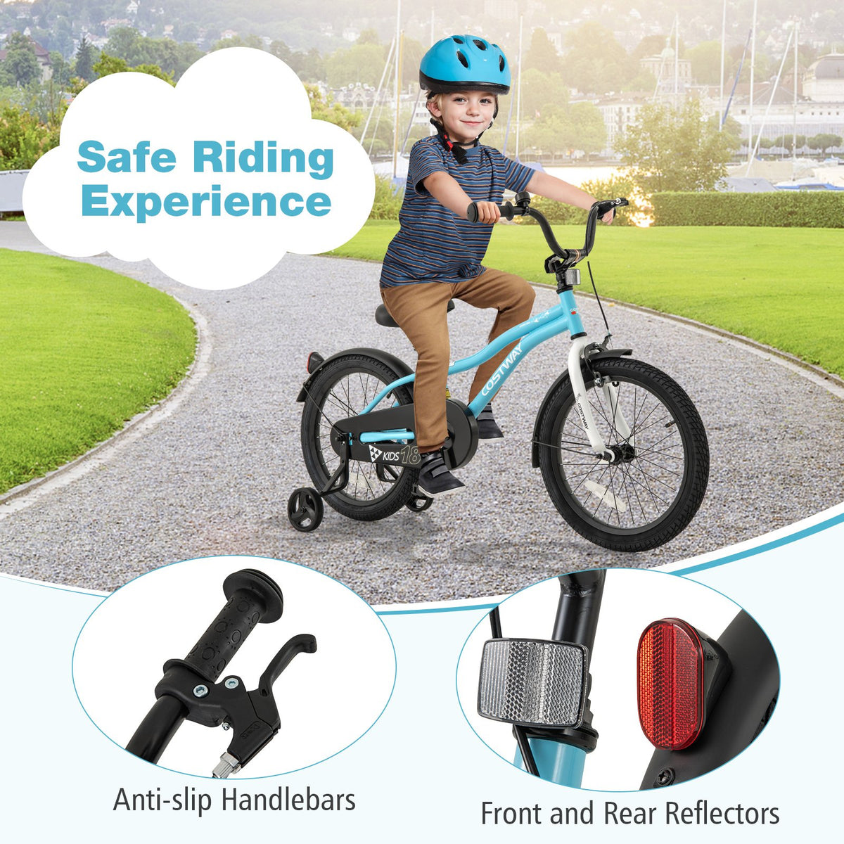 18-Inch Kids Bike for 4-8 Years Old Children Bicycle with Training Wheels view 8