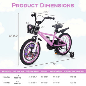 18 Inch Kids Bike for 4-8 Years Old Sport Bicycle with Adjustable Handlebar and Saddle-18 inches view 4