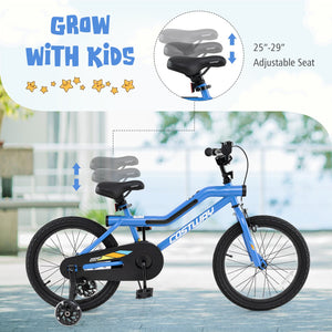 Patented 18 Inch Kids Bike LED Lighted Adjustable with Training Wheels for 4-8 Years Old Kids-18 inches view 5
