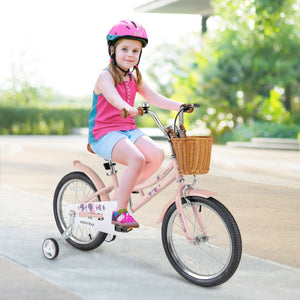 18 Inch Kids Bike Retro Bicycle with Adjustable Height and Basket for Ages 4-8 Years Old-18 inches view 2