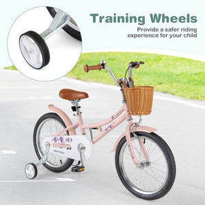 18 Inch Kids Bike Retro Bicycle with Adjustable Height and Basket for Ages 4-8 Years Old-18 inches view 7