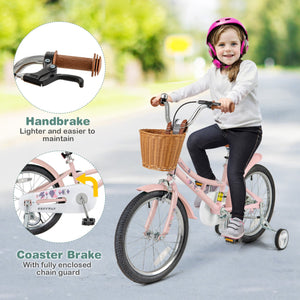 18 Inch Kids Bike Retro Bicycle with Adjustable Height and Basket for Ages 4-8 Years Old-18 inches view 8