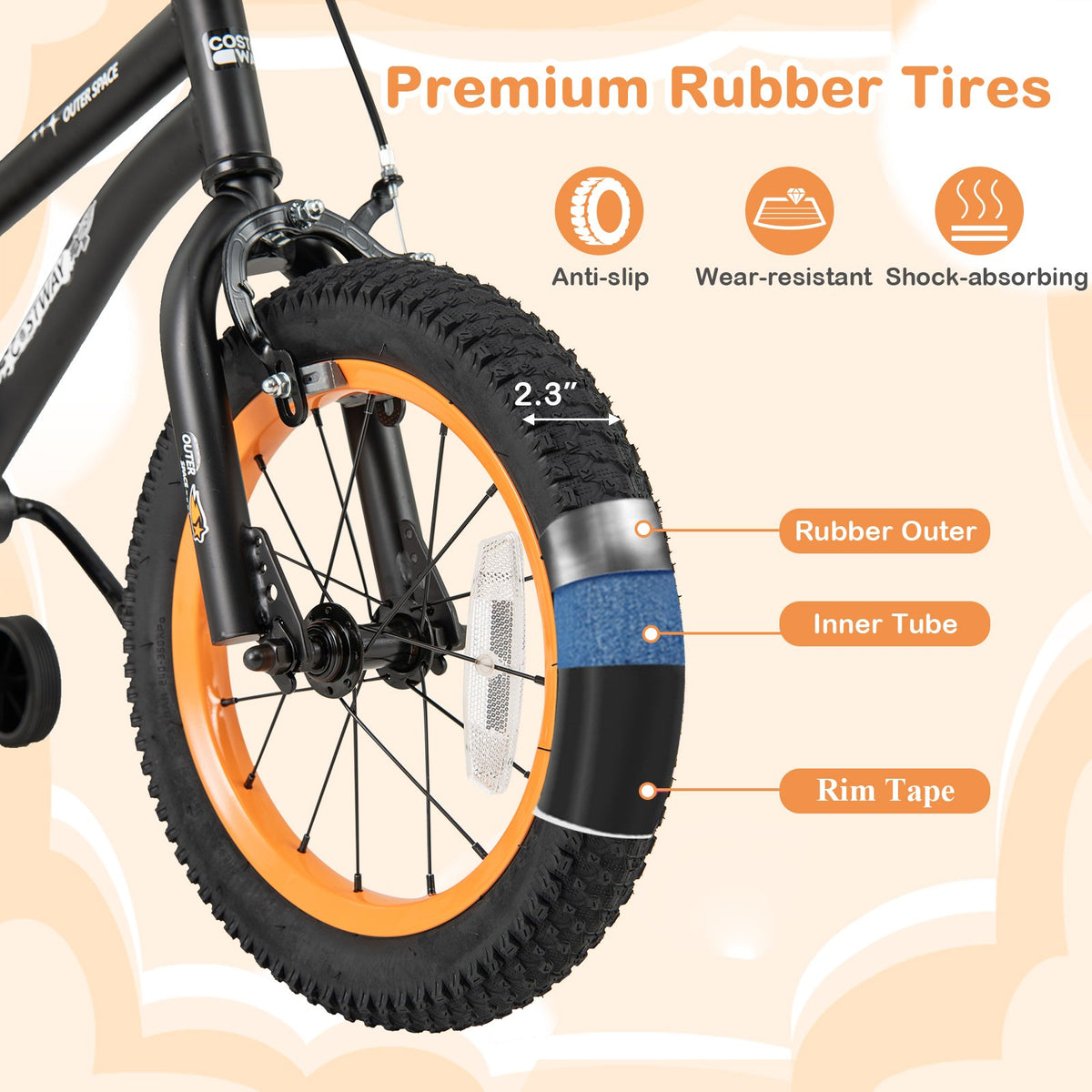 18-Inch Kids Bike Sport Bicycle for 4-8 Years Old with Adjustable Seat-18 inches view 4
