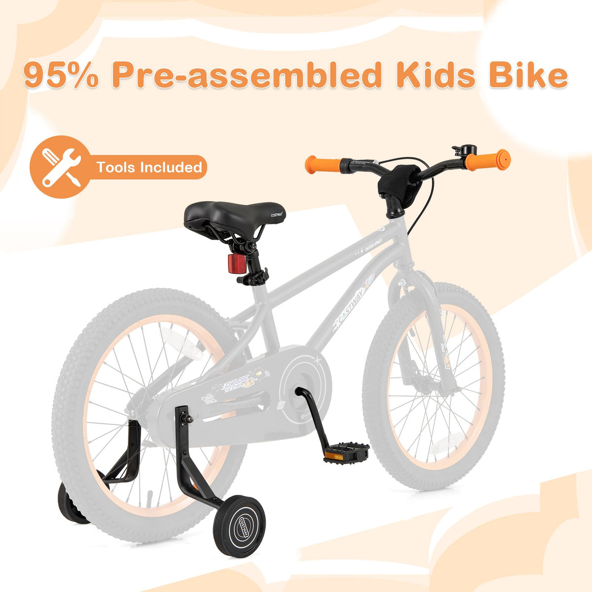 18-Inch Kids Bike Sport Bicycle for 4-8 Years Old with Adjustable Seat-18 inches view 5
