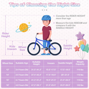 18-Inch Kids Bike Adjustable with Basket and Streamers Purple - Princess of the Sea Theme view 5