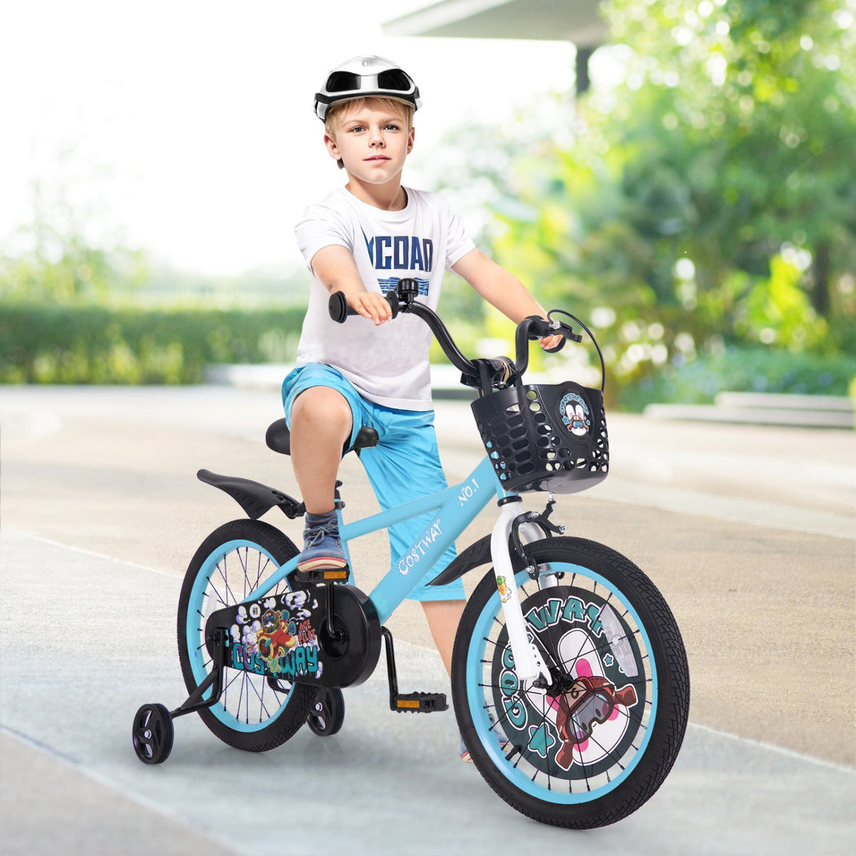 18 Inch Kids Bike with Adjustable Handlebar and Saddle for 4-8 Years Old-18 inches view 2