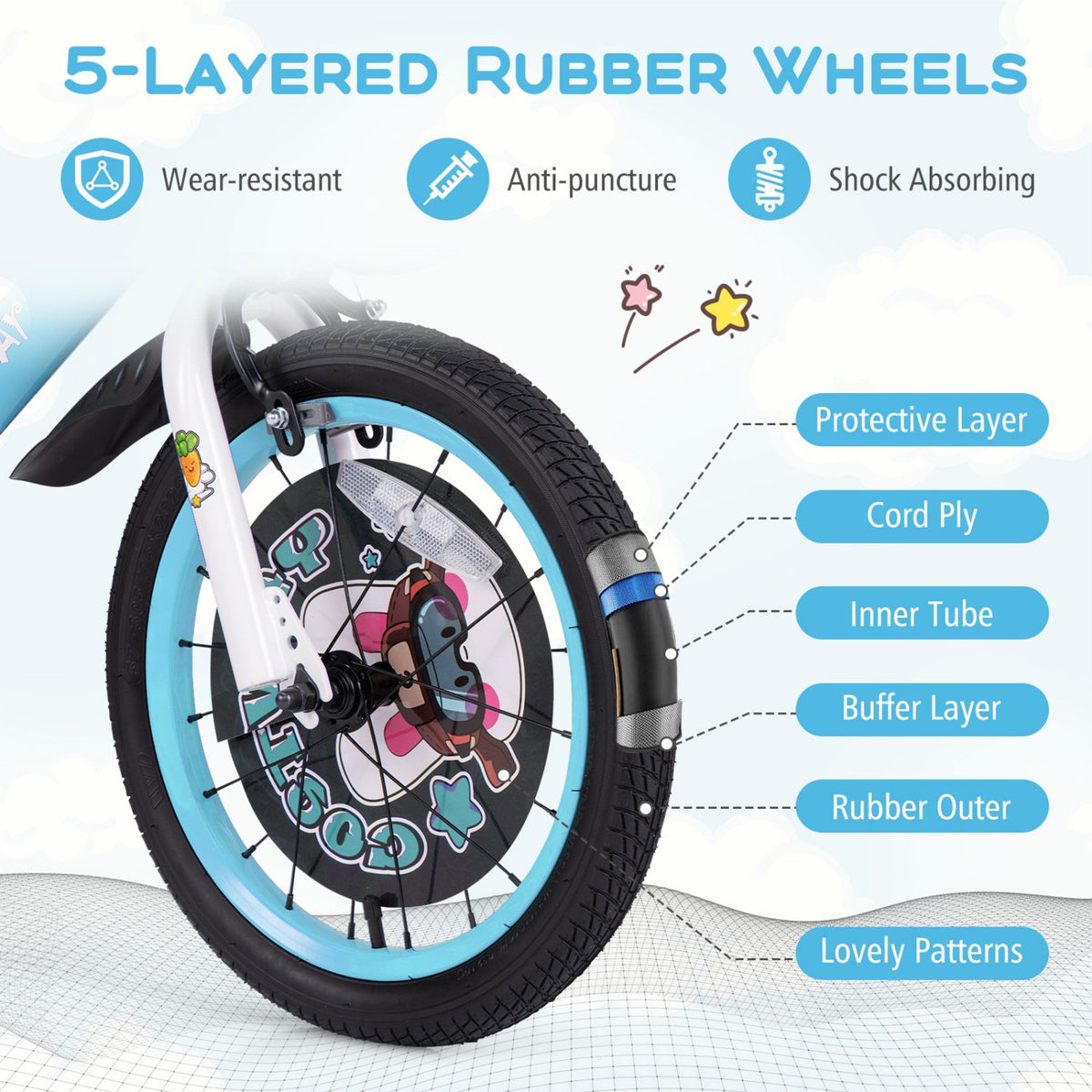 18 Inch Kids Bike with Adjustable Handlebar and Saddle for 4-8 Years Old-18 inches view 8