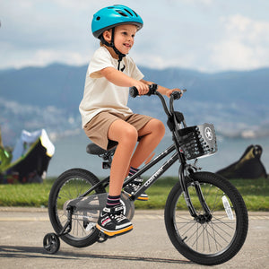 18 Inch Kids Bike with Basket and Training Wheels for Children Aged 4-8 Years Old view 2