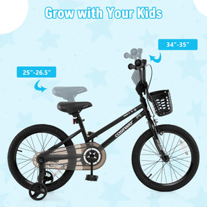 18 Inch Kids Bike with Basket and Training Wheels for Children Aged 4-8 Years Old view 5