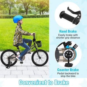 18 Inch Kids Bike with Basket and Training Wheels for Children Aged 4-8 Years Old view 6