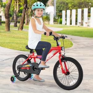 Patented 18 Inch Kids Bike with LED Lights Adjustable Carbon Steel Bicycle for 4-8 Years Old-18 inches view 2