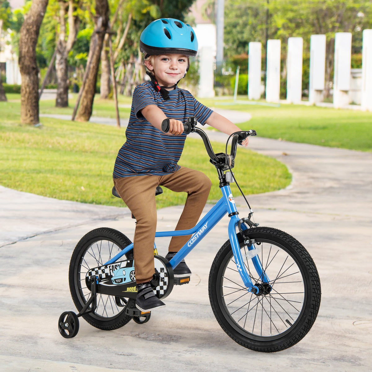 18 Inch Kids Bike with Removable Training Wheels for Aged 4-8 Years Old view 2