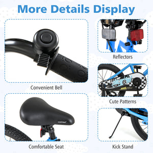 18 Inch Kids Bike with Removable Training Wheels for Aged 4-8 Years Old view 7