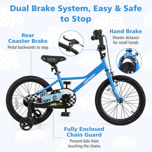 18 Inch Kids Bike with Removable Training Wheels for Aged 4-8 Years Old view 8