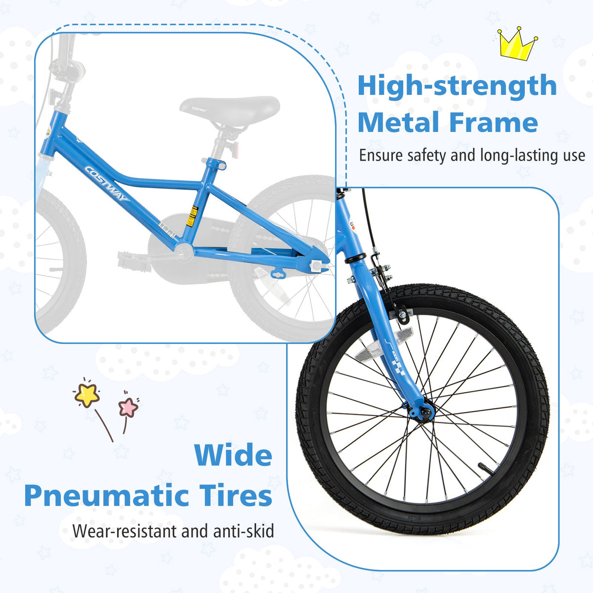 18 Inch Kids Bike with Removable Training Wheels for Aged 4-8 Years Old view 9