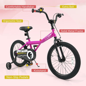18-Inch Kids Bike with Removable Training Wheels Pink-Brave Hero view 5