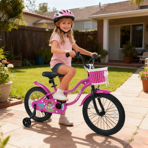 18 Inch Kids Bike with Training Wheels for Aged 3-8 Years Old - Magic Rose view 2