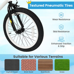 18 Inch Kids Bike with Training Wheels for Ages 4-8 Years Old White- Street Art Time view 9