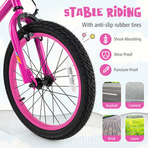 Patented 18 Inch LED Lighted Kids Bike with Training Wheels and Headlight for Ages 4-8 Years-18 inches view 7