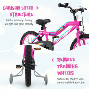 Patented 18 Inch LED Lighted Kids Bike with Training Wheels and Headlight for Ages 4-8 Years-18 inches view 8