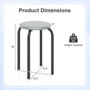 18 Inch Round Stackable Stools with Removable Washable Covers-Set of 6 view 4