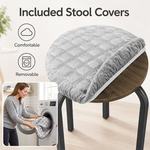 18 Inch Round Stackable Stools with Removable Washable Covers-Set of 6 view 5