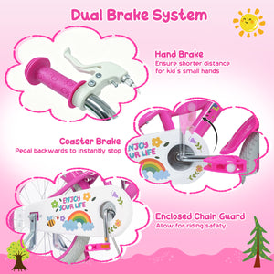18 Inches Girls Bike for 4-8 Years Old with Basket - Spring Party, Pink view 8